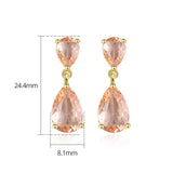 Zircon Water Drop Shape Earrings 925 Silver Wedding Party Gift