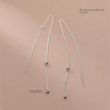 925 Silver Beads Snake Bone Chain Ear Line Earrings