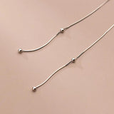 925 Silver Beads Snake Bone Chain Ear Line Earrings