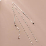 925 Silver Beads Snake Bone Chain Ear Line Earrings