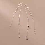 925 Silver Beads Snake Bone Chain Ear Line Earrings