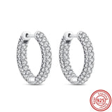 925 Silver Heart Butterfly Zircon Earrings Wedding Anniversary