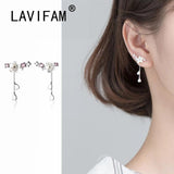 925 Silver Shell Flower Tassel Drop Earrings Clip Bohemian Accessories