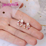 925 Sterling Silver Cubic Zircon Circle Earrings for Women