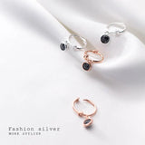 925 Silver Zircon Circle Drop Earrings Vintage Jewelry