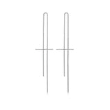 Women 925 Sterling Silver Tassel Cross Drop Earrings