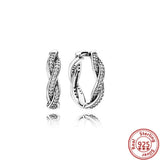 925 Silver Earring Snow Flower Bee Tree Sparkling Pav