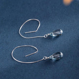 925 Silver Tassel Crystal Earrings Ethnic Style Lady Jewelry