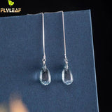 925 Silver Tassel Crystal Earrings Ethnic Style Lady Jewelry