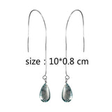 925 Silver Tassel Crystal Earrings Ethnic Style Lady Jewelry