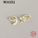 925 Silver Dragonfly Zircon Drop Earrings Bohemian Jewelry