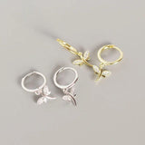 925 Silver Dragonfly Zircon Drop Earrings Bohemian Jewelry
