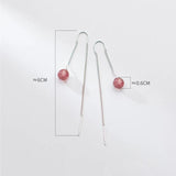 925 Sterling Silver Strawberry Crystal Ear Line Earrings for Girls