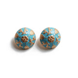 Vintage 925 Silver Pin Earrings, Hot Sky Round Pattern, Banquet Accessory