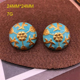 Vintage 925 Silver Pin Earrings, Hot Sky Round Pattern, Banquet Accessory