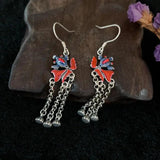 Vintage Red Golden Small Fish Earrings for Women