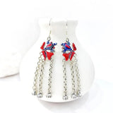 Vintage Red Golden Small Fish Earrings for Women