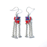 Vintage Red Golden Small Fish Earrings for Women