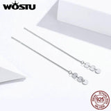925 Sterling Silver Sequins Tassel Earrings Wedding Jewelry FIE687