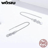 925 Sterling Silver Sequins Tassel Earrings Wedding Jewelry FIE687