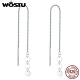 925 Sterling Silver Sequins Tassel Earrings Wedding Jewelry FIE687