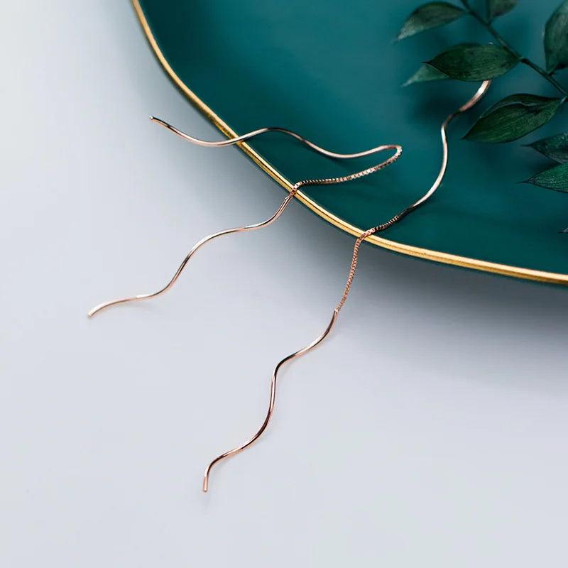 925 Silver Spiral Drop Earrings for Women