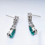 925 Silver Drop Earring Water Drop Emerald Gemstone Party Jewelry