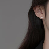 925 Silver Flower Rose Chain Drop Earrings for Women Party