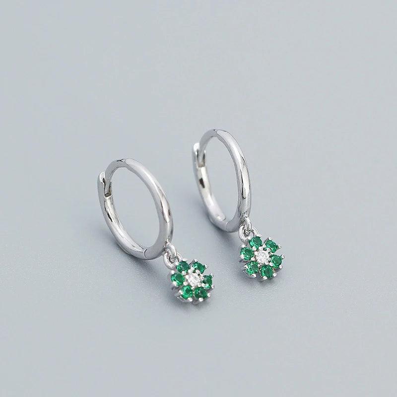 925 Silver Green Zircon Tassel Earrings for Women - Sweet Gift