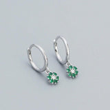 925 Silver Green Zircon Tassel Earrings for Women - Sweet Gift