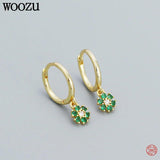 925 Silver Green Zircon Tassel Earrings for Women - Sweet Gift