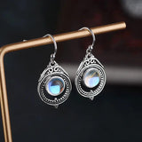 Moonstone Drop Earrings 925 Silver Jewelry for Wedding Party
