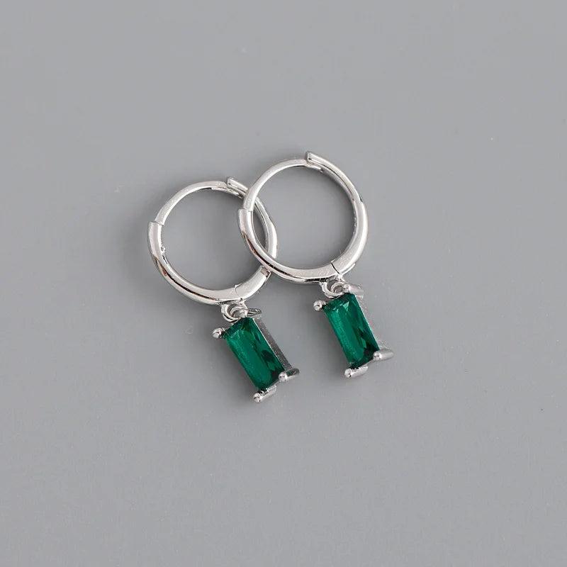 925 Silver Rainbow Zircon Drop Earrings Romantic Women's Jewelry