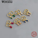 925 Silver Rainbow Zircon Drop Earrings Romantic Women's Jewelry