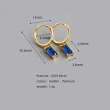 925 Silver Rainbow Zircon Drop Earrings Romantic Women's Jewelry