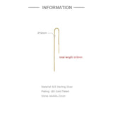 925 Silver Tassel Threader Drop Earrings 143mm Long Chain Ear Line for Women