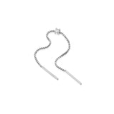 925 Silver Tassel Threader Drop Earrings 143mm Long Chain Ear Line for Women