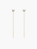 925 Silver Tassel Zircon Drop Earrings for Women