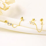 925 Silver Tassel Zircon Drop Earrings for Women