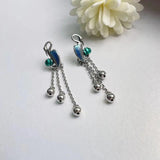 Vintage National Style Silver Crane Tassel Earrings