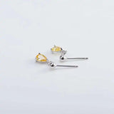 Teardrop Red/Yellow CZ Crystal Earrings 925 Silver