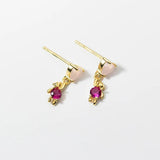925 Silver Bear Zircon Heart Drop Earrings for Women