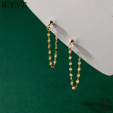 925 Silver Gothic Chain Unisex Hanging Earrings Unique Party Jewelry