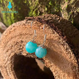 Natural Amazonite Earrings 925 Sterling Silver for Women Gift
