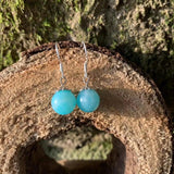 Natural Amazonite Earrings 925 Sterling Silver for Women Gift