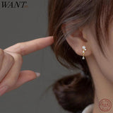 925 Silver Zircon Drop Earrings Delicate Party Charms Jewelry