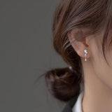 925 Silver Zircon Drop Earrings Delicate Party Charms Jewelry