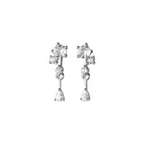 925 Silver Zircon Drop Earrings Delicate Party Charms Jewelry