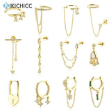 925 Silver Flirt Drop Chain Earring Teardrops Pendientes