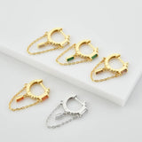 925 Silver Flirt Drop Chain Earring Teardrops Pendientes